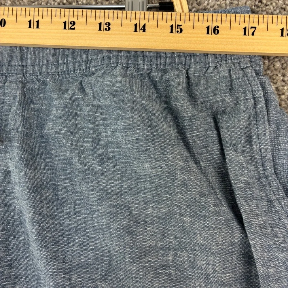 Banana Republic Deck Shorts Men Large Blue Linen Cotton Blend Drawstring Coastal